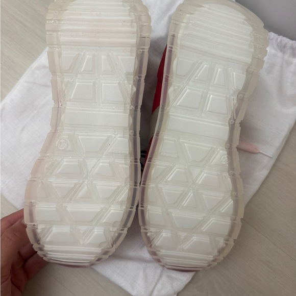 Stylish Red and Silver Women's Sneakers - Picture 3 of 5